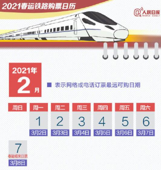 2021春运抢票日历介绍