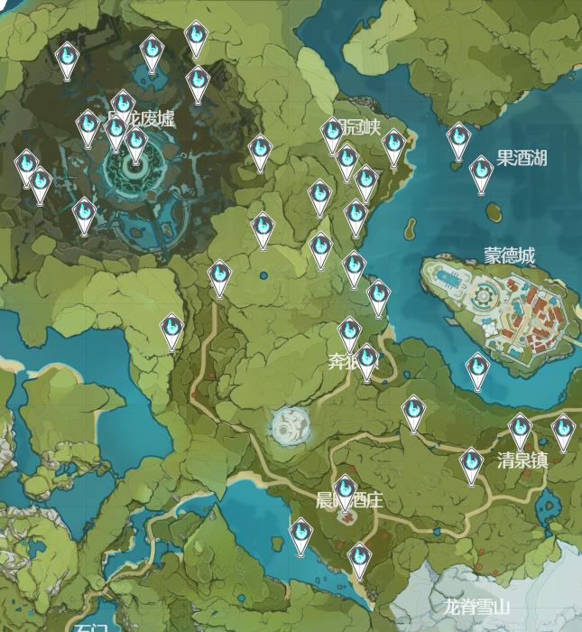 《原神》风神瞳66个位置高清图