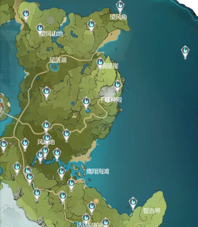 《原神》风神瞳66个位置高清图