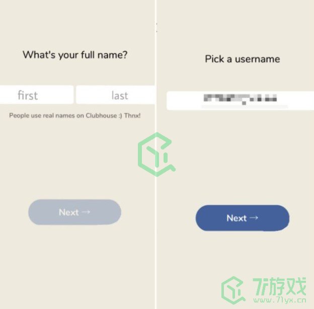 《Clubhouse》注册填写选项