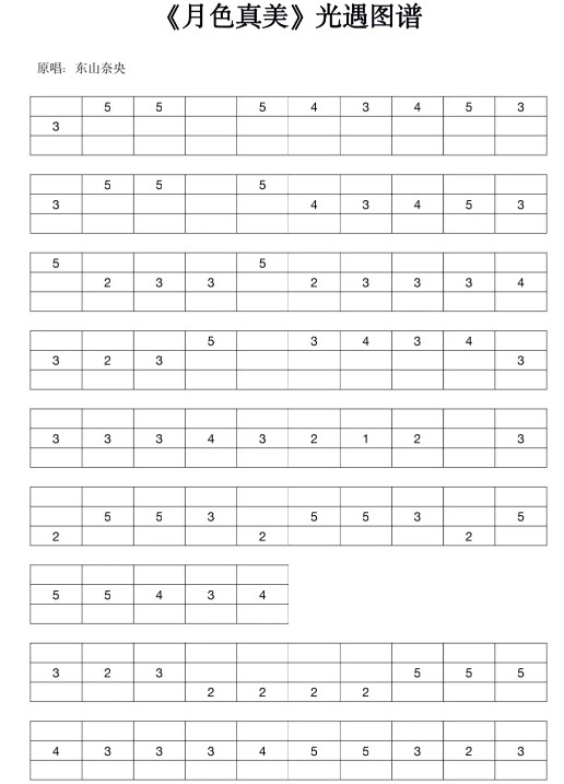 《光遇》月色真美乐谱分享
