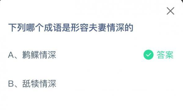 下列哪个成语是形容夫妻情深的