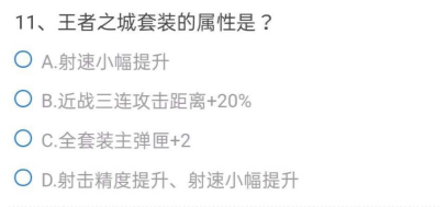 《CF手游》王者之城套装的属性是