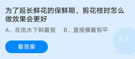 为了延长鲜花的保鲜期剪花枝时怎么做效果会更好