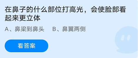在鼻子的什么部位打高光，会使脸部看起来更立体