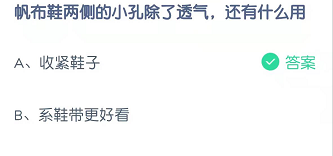 帆布鞋两侧的小孔除了透气，还有什么用