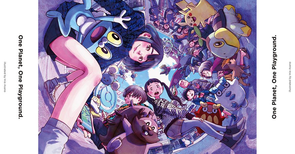 《Pokemon GO》纪念5 周年于日本各车站展示全景透视插画广告