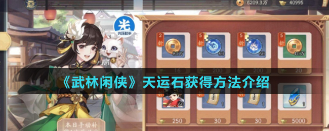 《武林闲侠》天运石获得方法介绍