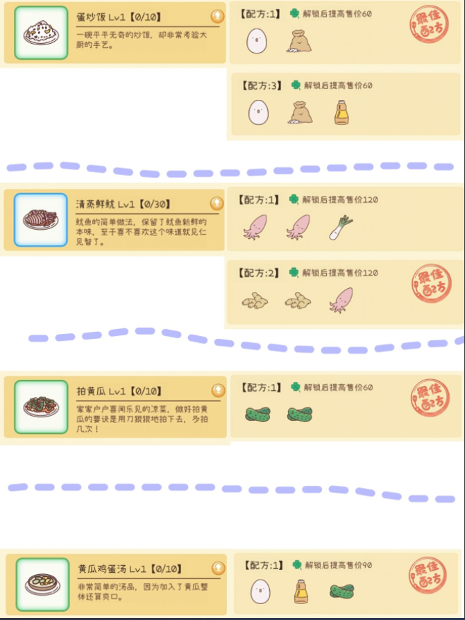 《元气动森》蔬菜园2级食谱汇总介绍