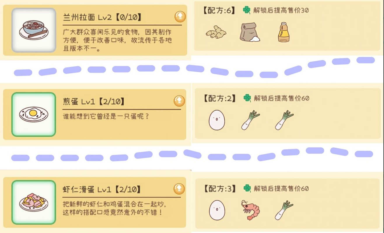 《元气动森》蔬菜园2级食谱汇总介绍