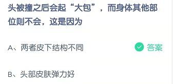 头被撞之后会起“大包”，而身体其他部位则不会，这是因为