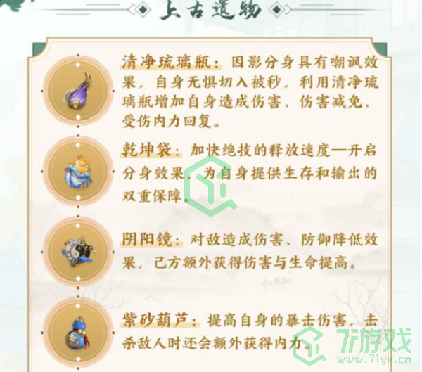 《武林闲侠》独孤一门上古遗物搭配攻略介绍