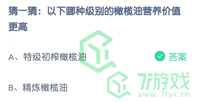 猜一猜：以下哪种级别的橄榄油营养价值更高
