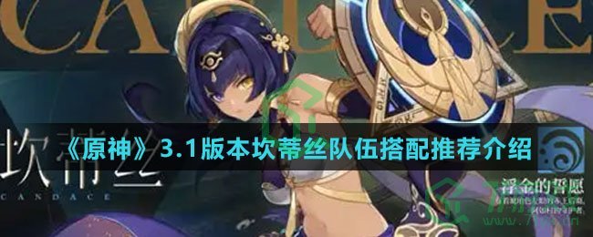 《原神》3.1版本坎蒂丝队伍搭配推荐介绍