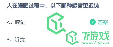 人在睡眠过程中，以下哪种感官更迟钝