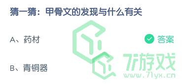 猜一猜：甲骨文的发现与什么有关