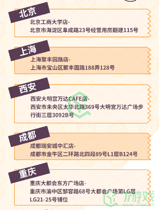 《崩坏3》2023CoCo联动门店地址一览