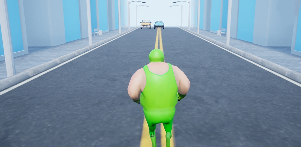 胖子躲车跑截图