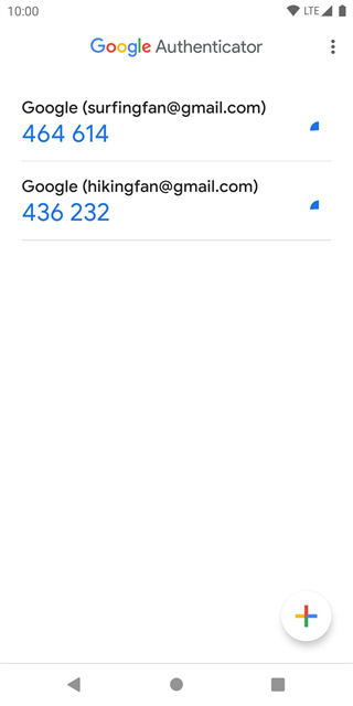 谷歌身份验证器截图