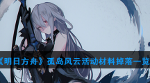 《明日方舟》孤岛风云活动材料掉落一览