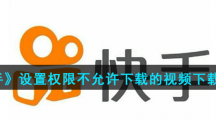 《快手》设置权限不允许下载的视频下载方法
