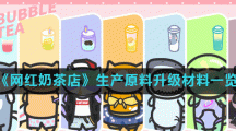 《网红奶茶店》生产原料升级材料一览