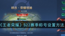《王者荣耀》S22赛季称号设置方法