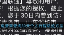 运营商查询30天个人行程轨迹方法