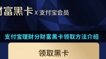 支付宝理财分财富黑卡领取方法介绍