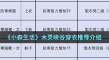 《小森生活》木灵峡谷穿衣推荐介绍