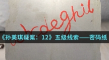 《孙美琪疑案：12》五级线索——密码纸