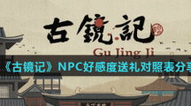《古镜记》NPC好感度送礼对照表分享