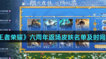 《王者荣耀》六周年返场皮肤名单及时间分享