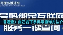 《一号通查》自己名下手机号查询方法介绍