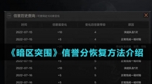 《暗区突围》信誉分恢复方法介绍