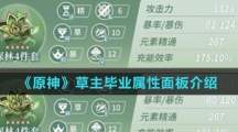 《原神》草主毕业属性面板介绍