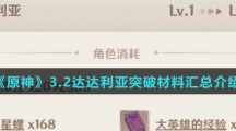 《原神》3.2达达利亚突破材料汇总介绍