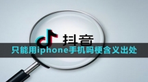《抖音》只能用iphone手机吗梗含义出处介绍