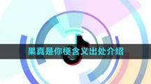 《抖音》果真是你梗含义出处介绍