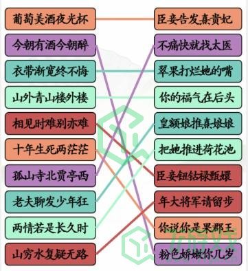 《汉字找茬王》连线甄嬛接住的古诗通关攻略介绍