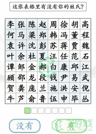 《汉字找茬王》测算姓氏通关攻略介绍
