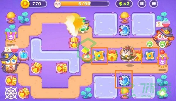 《保卫萝卜4》阿波与魔法宝藏第75关通关攻略