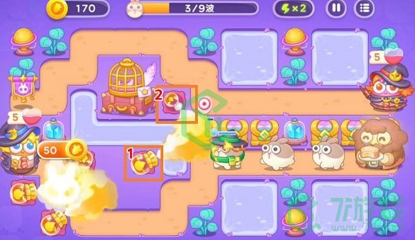 《保卫萝卜4》阿波与魔法宝藏第75关通关攻略