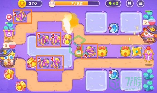 《保卫萝卜4》阿波与魔法宝藏第75关通关攻略